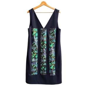 Vera Wang Shift Dress with Sequins Detail, Size large